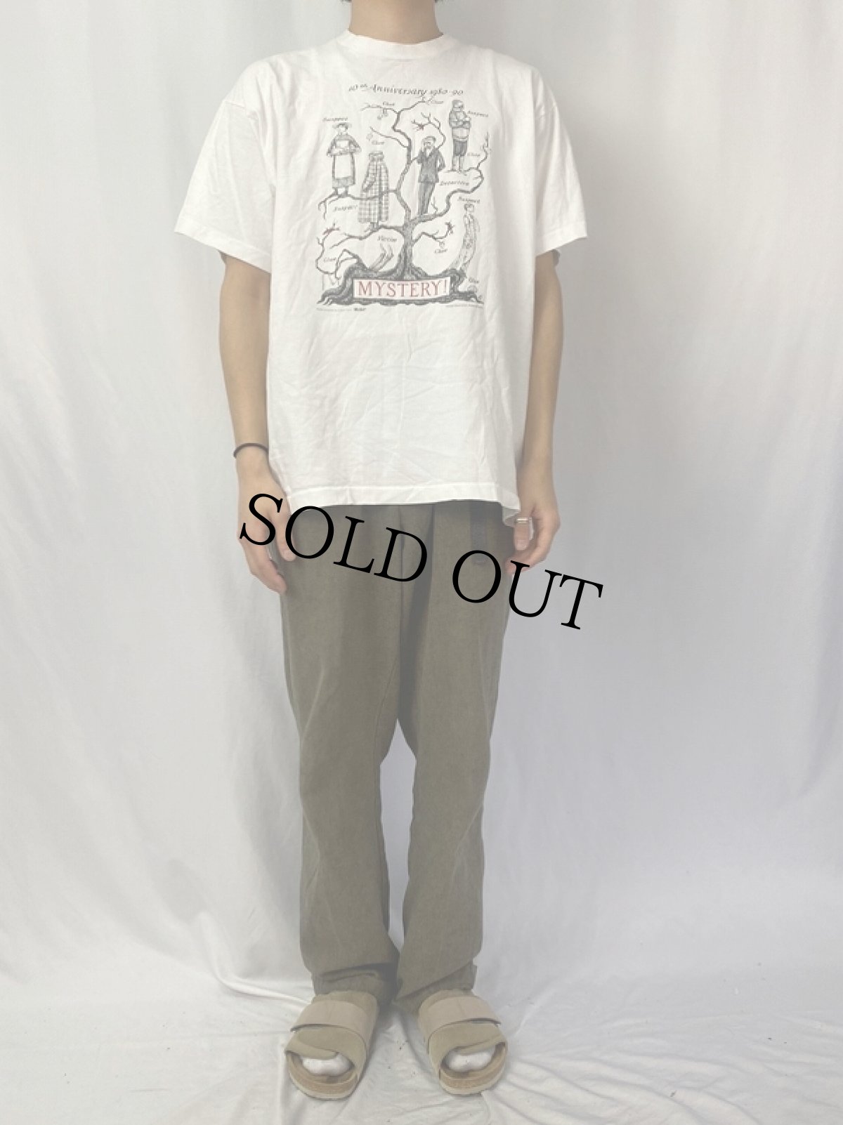 画像2: 90's Edward Gorey USA製 "MYSTERY!" イラストプリントTシャツ XL (2)