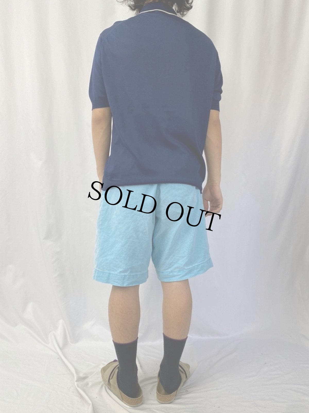 画像4: TRICOT LUX FRANCE製 ニットポロシャツ NAVY (4)