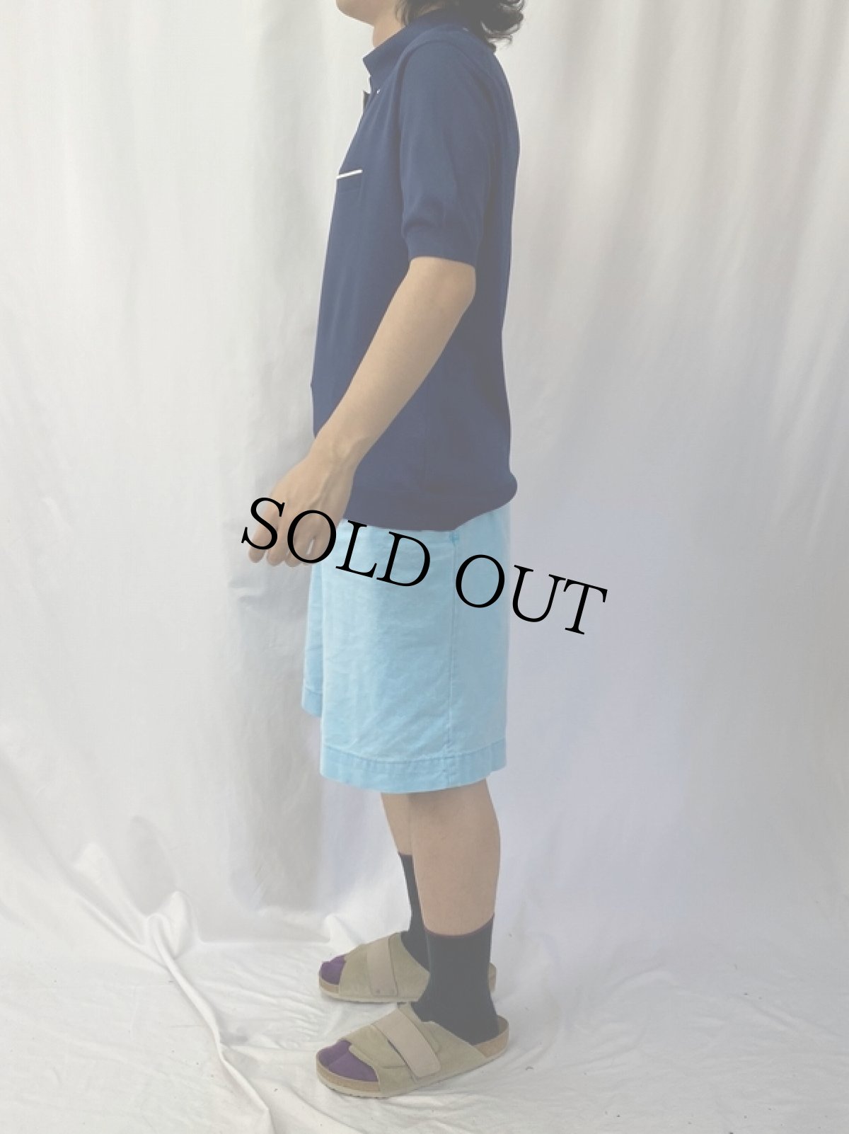 画像3: TRICOT LUX FRANCE製 ニットポロシャツ NAVY (3)