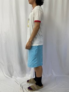 画像3: 80's "ROBERTSHAW Uni-Line" ライオンイラスト 染み込みプリント リンガーTシャツ (3)