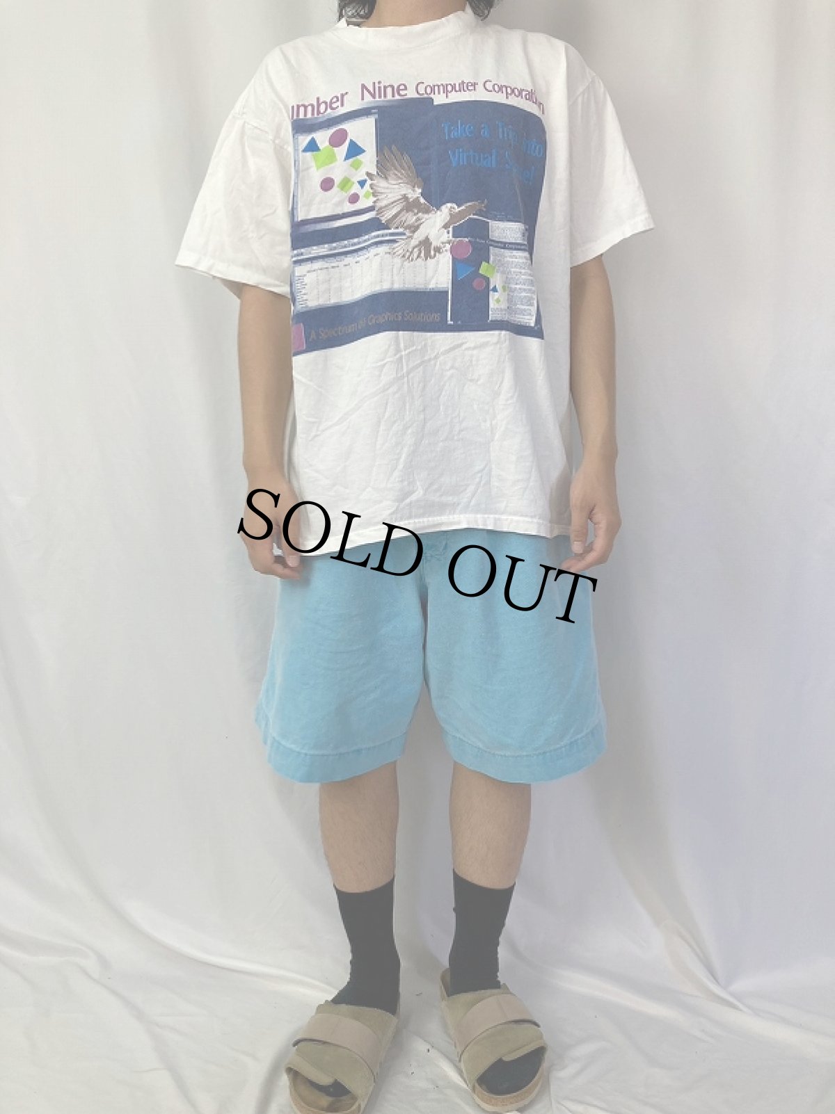 画像2: 90's USA製 Number Nine Computer Corporation コンピュータプリントTシャツ XL (2)