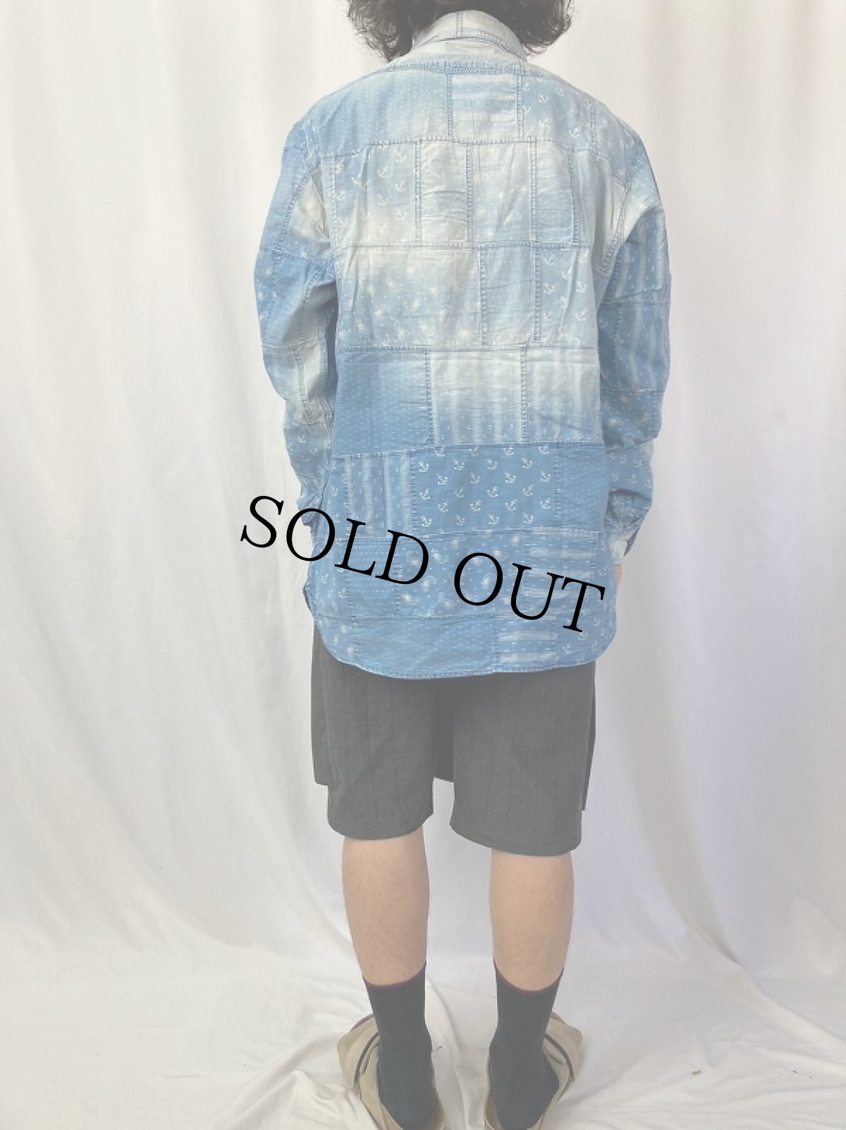 画像4: POLO Ralph Lauren パッチワークデザイン デニムシャツ L (4)