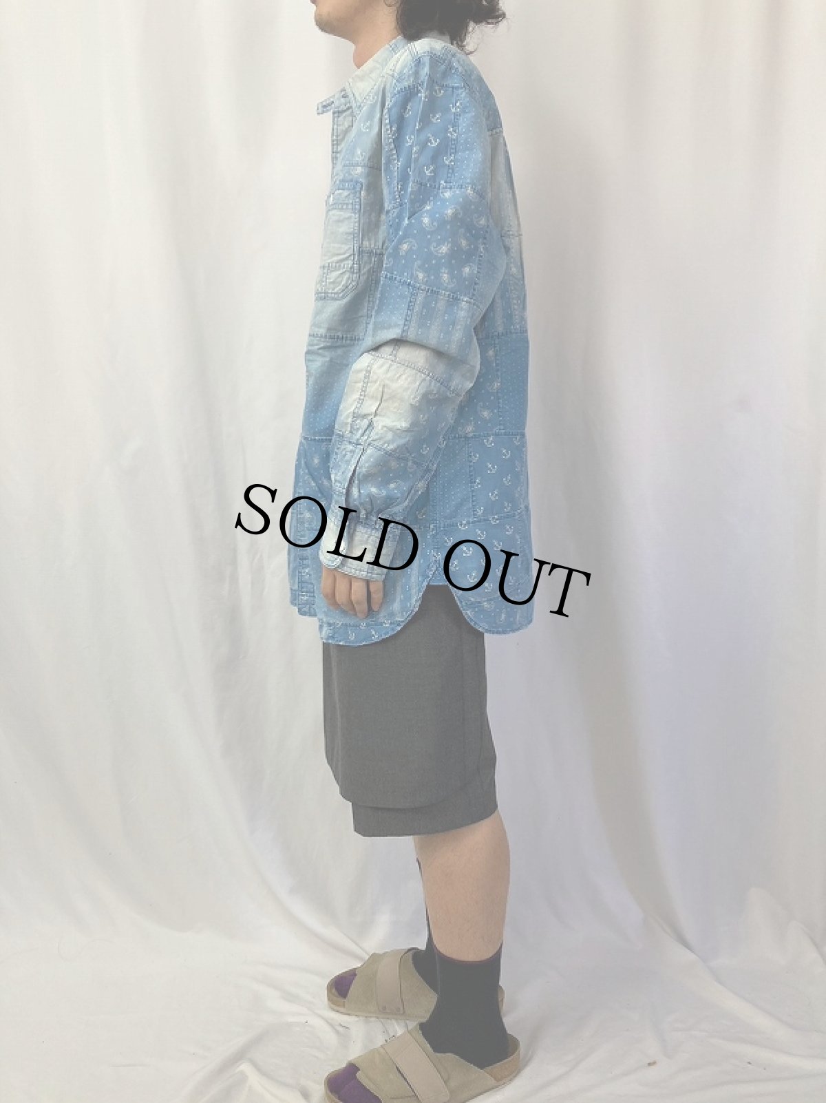 画像3: POLO Ralph Lauren パッチワークデザイン デニムシャツ L (3)