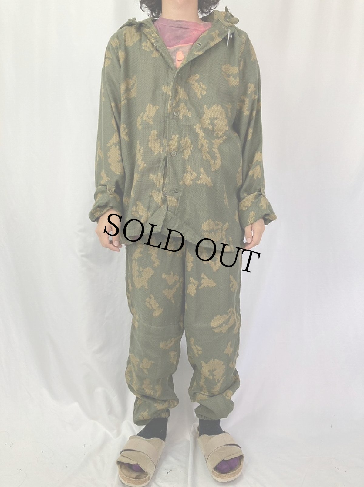 画像2: 80's ロシア・ソビエト軍 ベリョーズカパターン KZSオーバーパーカー/パンツ SETUP SIZE2 (2)