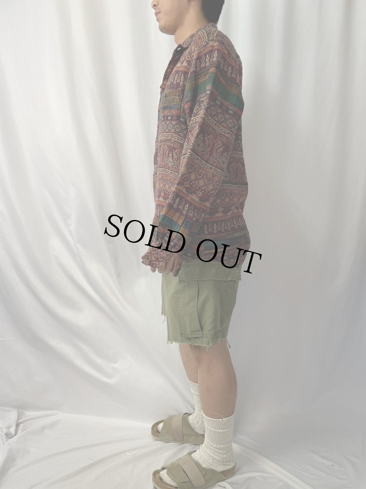 画像3: THE TERRITORY AHEAD インディアン柄 コットンシャツ M (3)