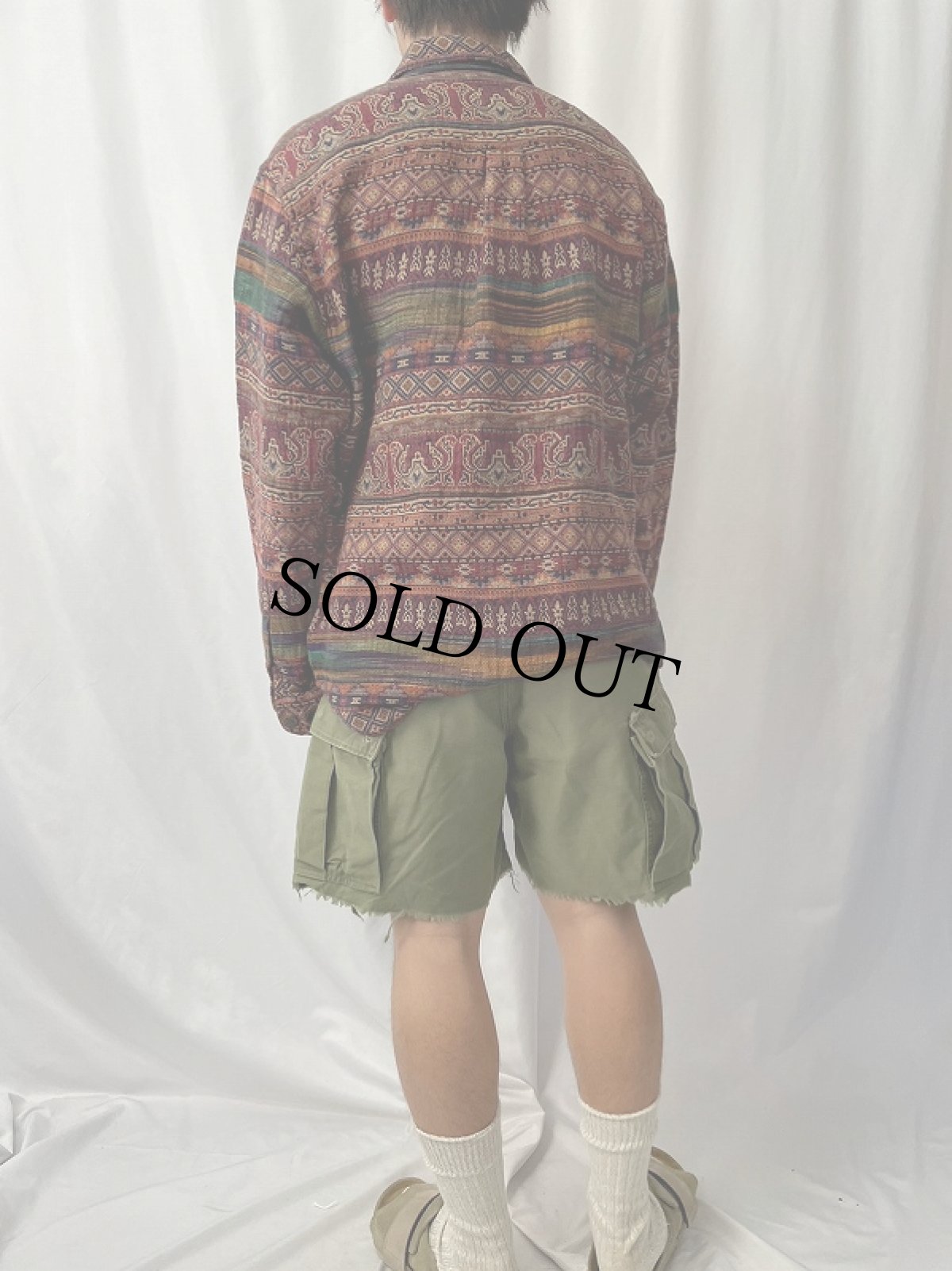 画像4: THE TERRITORY AHEAD インディアン柄 コットンシャツ M (4)