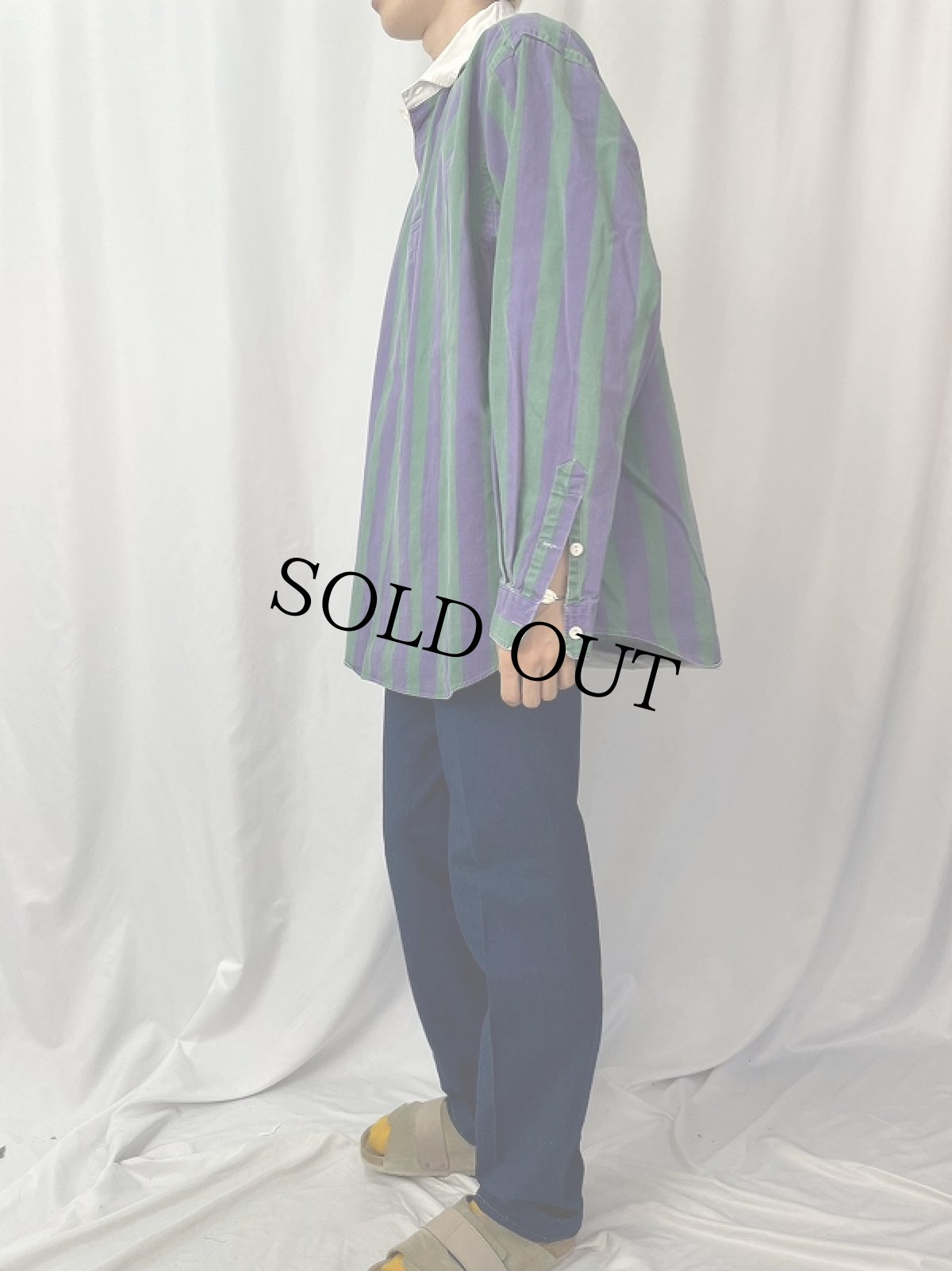 画像3: POLO Ralph Lauren ストライプ柄 コットンシャツ XL (3)