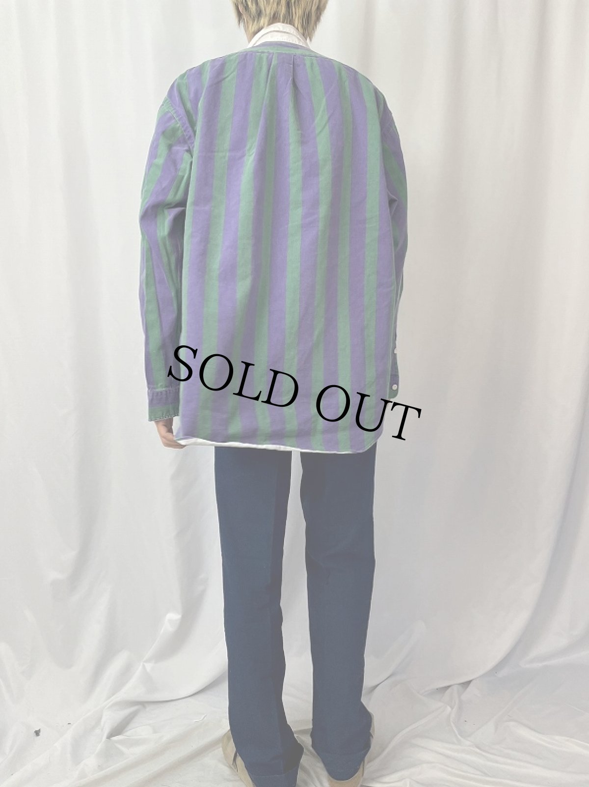 画像4: POLO Ralph Lauren ストライプ柄 コットンシャツ XL (4)