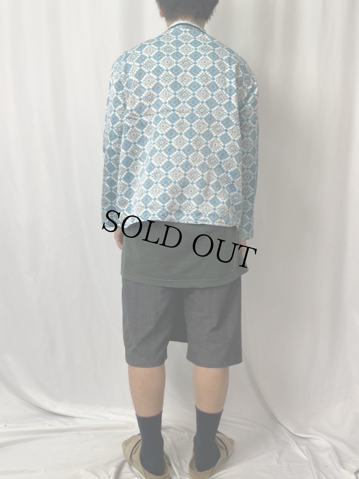 画像4: VINTAGE EURO 総柄 コットンレーヨン パジャマシャツ (4)