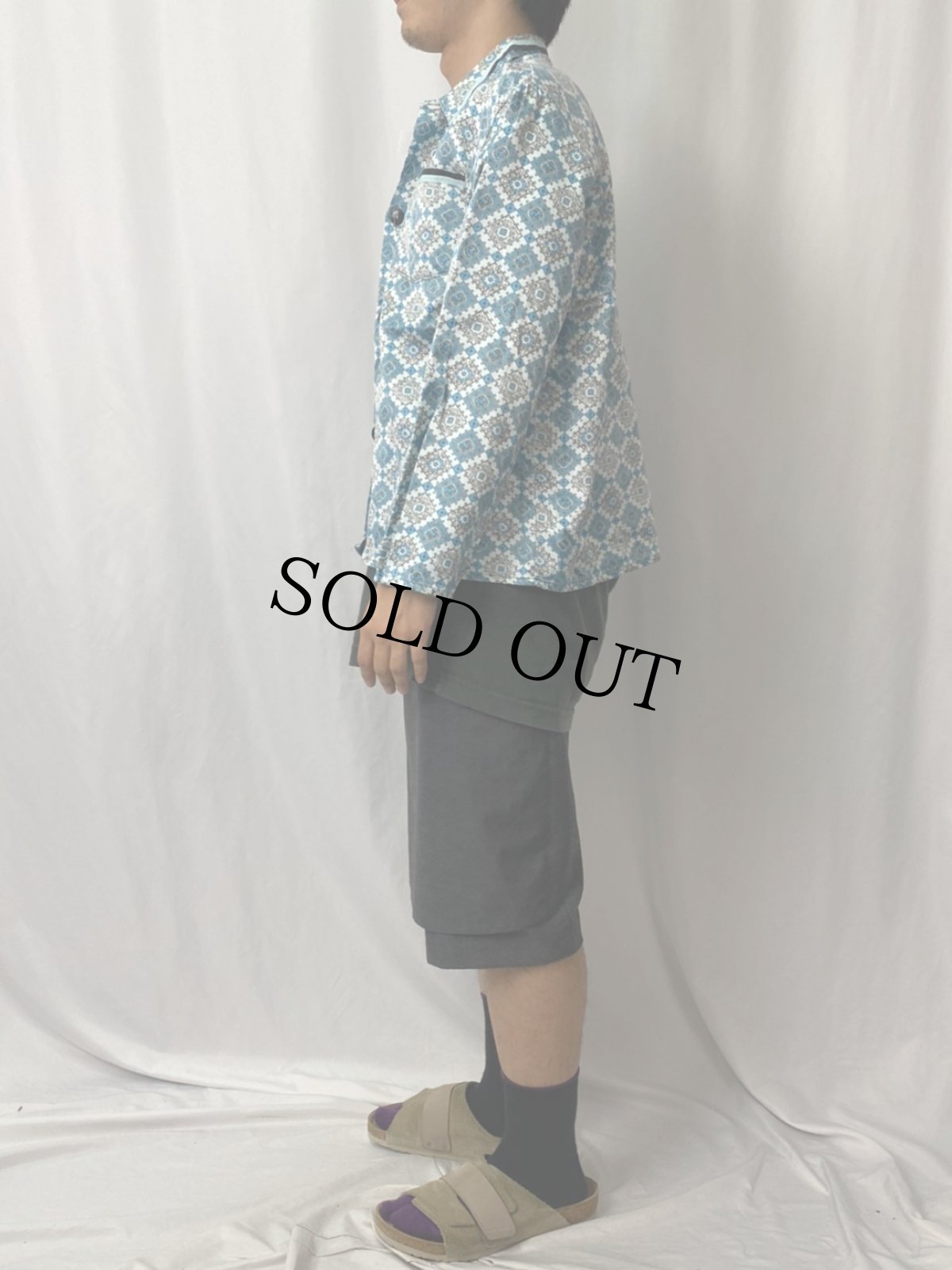 画像3: VINTAGE EURO 総柄 コットンレーヨン パジャマシャツ (3)