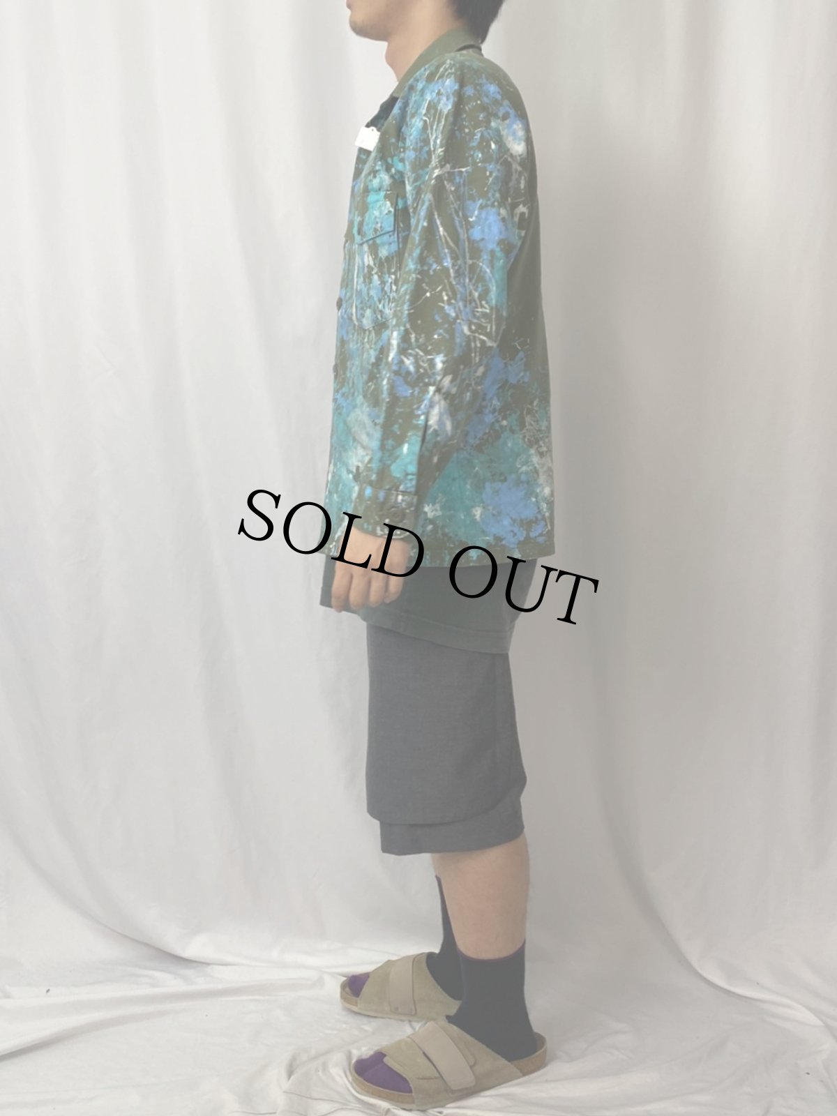 画像3: 70's U.S.ARMY 刺繍×ペンキペイント ユーティリティシャツ (3)