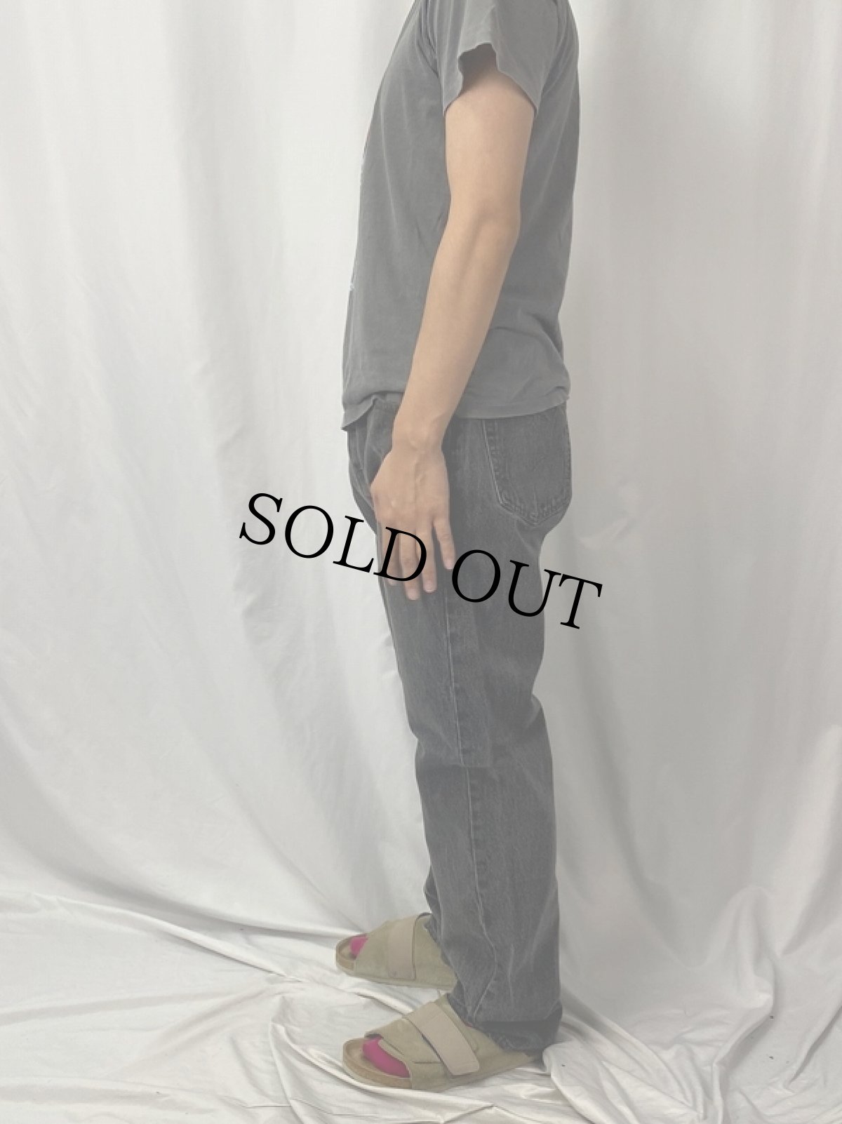 画像3: 90's Levi's 501 USA製 "サルファブラック" ブラックデニムパンツ W34 (3)