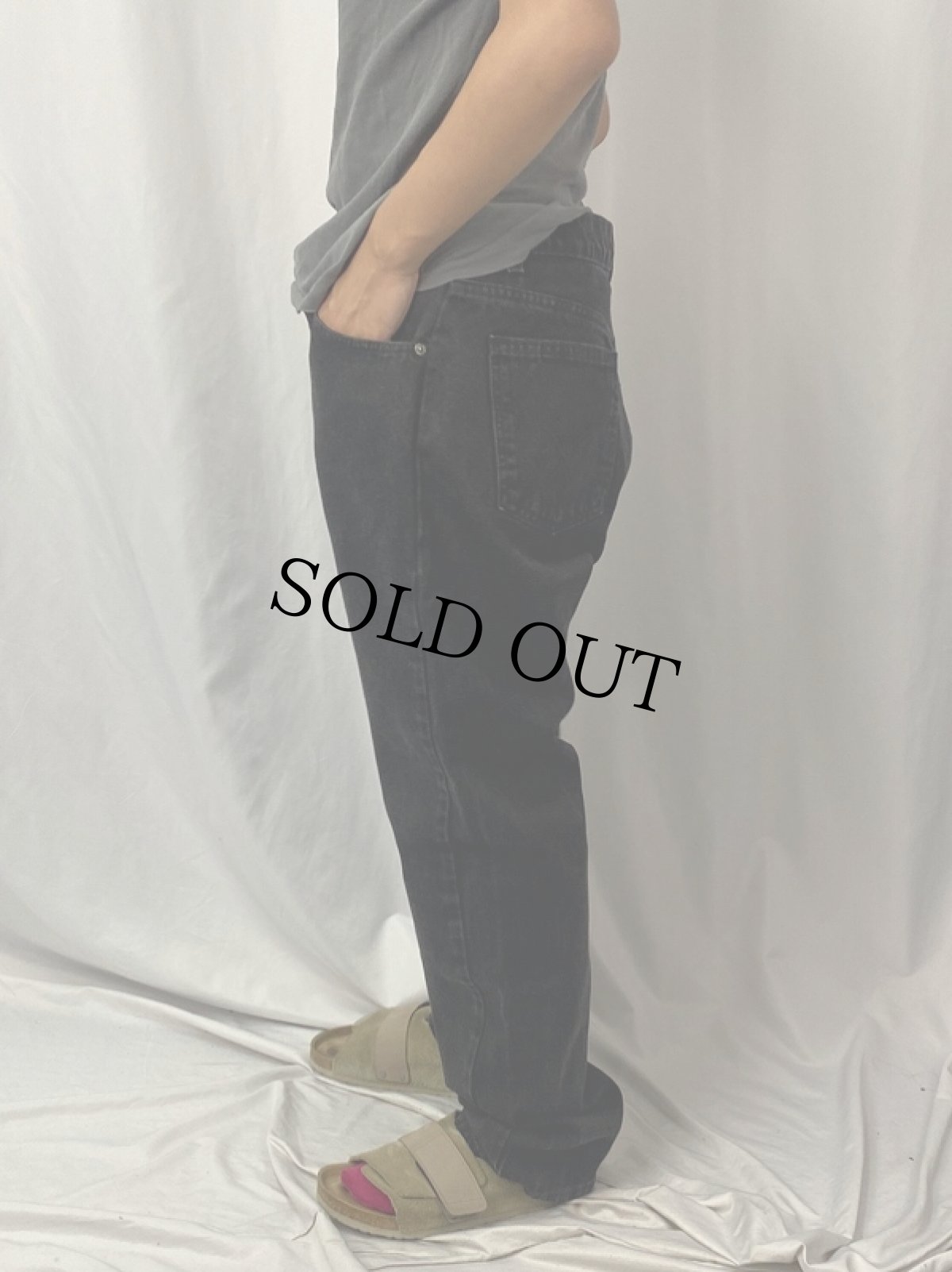 画像3: 90's Levi's 505 USA製 "サルファブラック" ブラックデニムパンツ W32 (3)