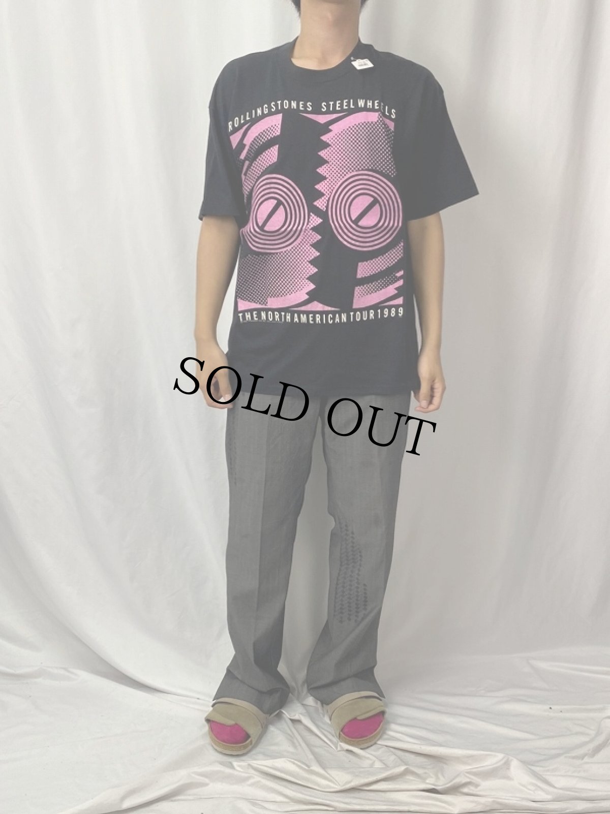 画像2: 80's The Rolling Stones "STEEL WHEELS" ロックバンドツアーTシャツ (2)