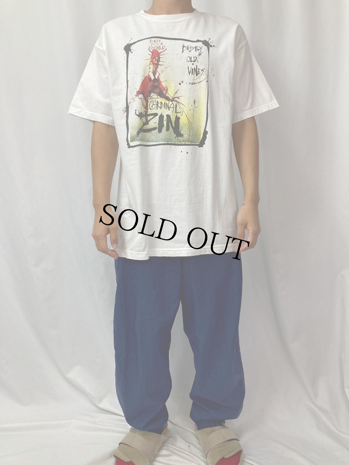 画像3: Ralph Steadman "CARDINAL ZIN" アートプリントTシャツ L (3)