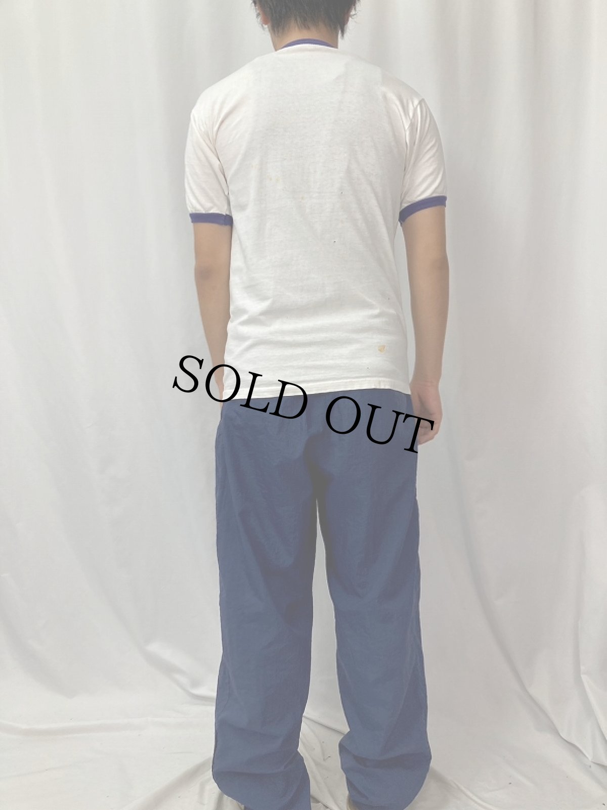 画像4: 60's Champion 大文字ランタグ "Ole Miss" プリントリンガーTシャツ M (4)