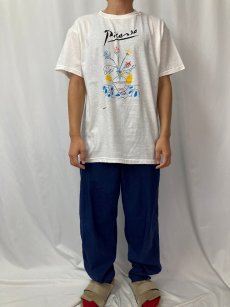 画像2: 90's Pablo Picasso “Flower in Vase” アートプリントTシャツ XL DEADSTOCK (2)