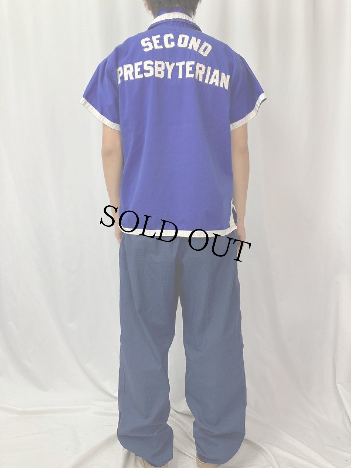 画像4: 50’s Speed line “Second Presbyterian” ハーフジップシャツ SIZE44 (4)