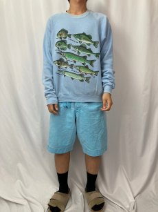 画像2: 80's LSJ Sportswear USA製 魚イラスト プリントスウェット XL (2)