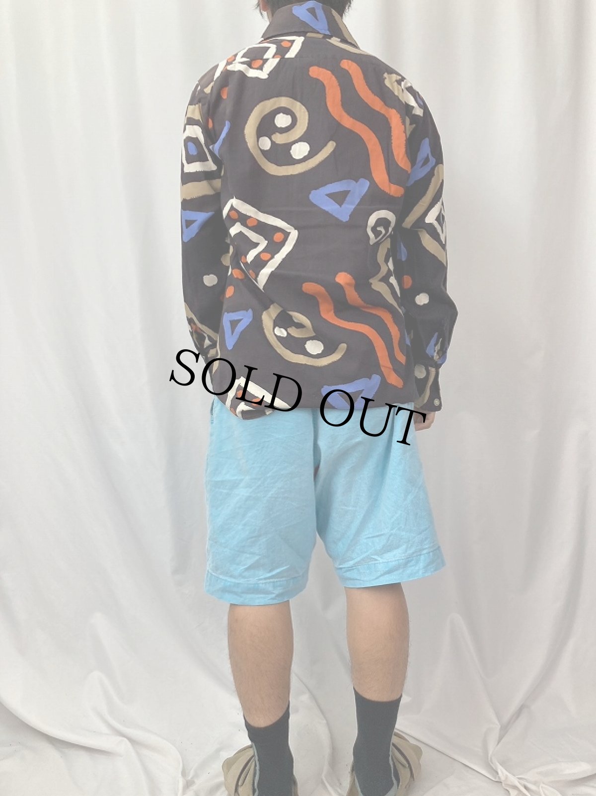 画像4: 70's Venezia THE BODY SHIRT 総柄シャツ M (4)