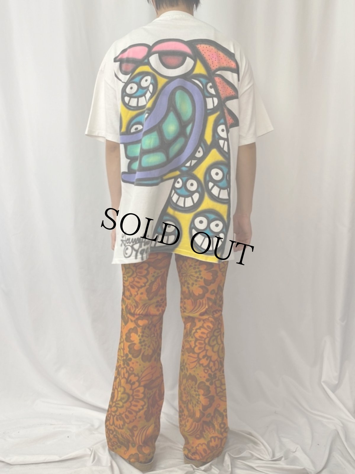 画像5: 90's Gary Hirsch アートプリントTシャツ XL (5)