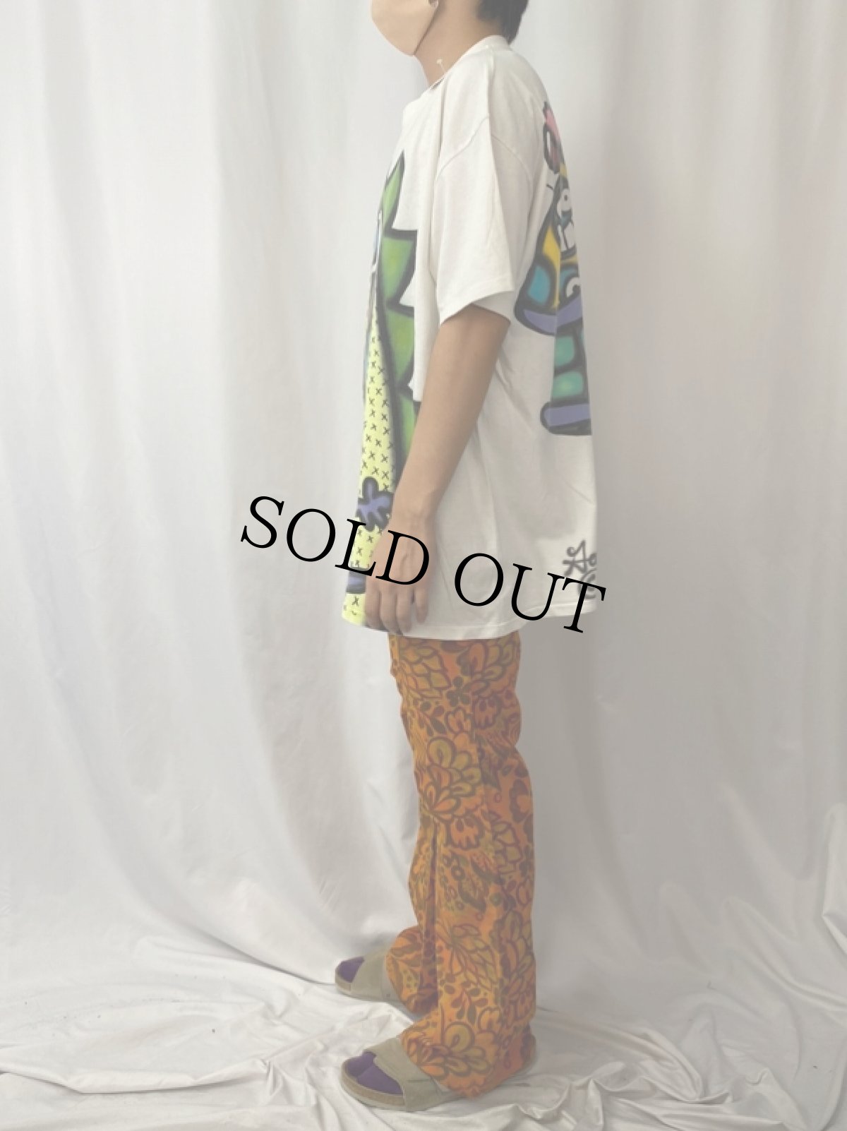 画像4: 90's Gary Hirsch アートプリントTシャツ XL (4)