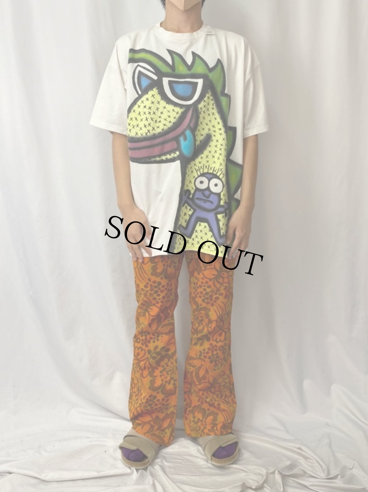 画像3: 90's Gary Hirsch アートプリントTシャツ XL (3)