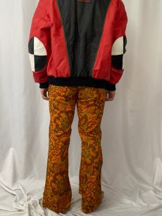 画像4: 70's Male 花柄 ブーツカットコットンパンツ DEADSTOCK W31 (4)