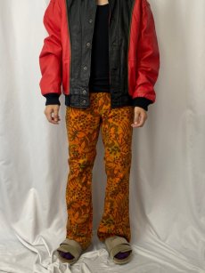 画像2: 70's Male 花柄 ブーツカットコットンパンツ DEADSTOCK W31 (2)