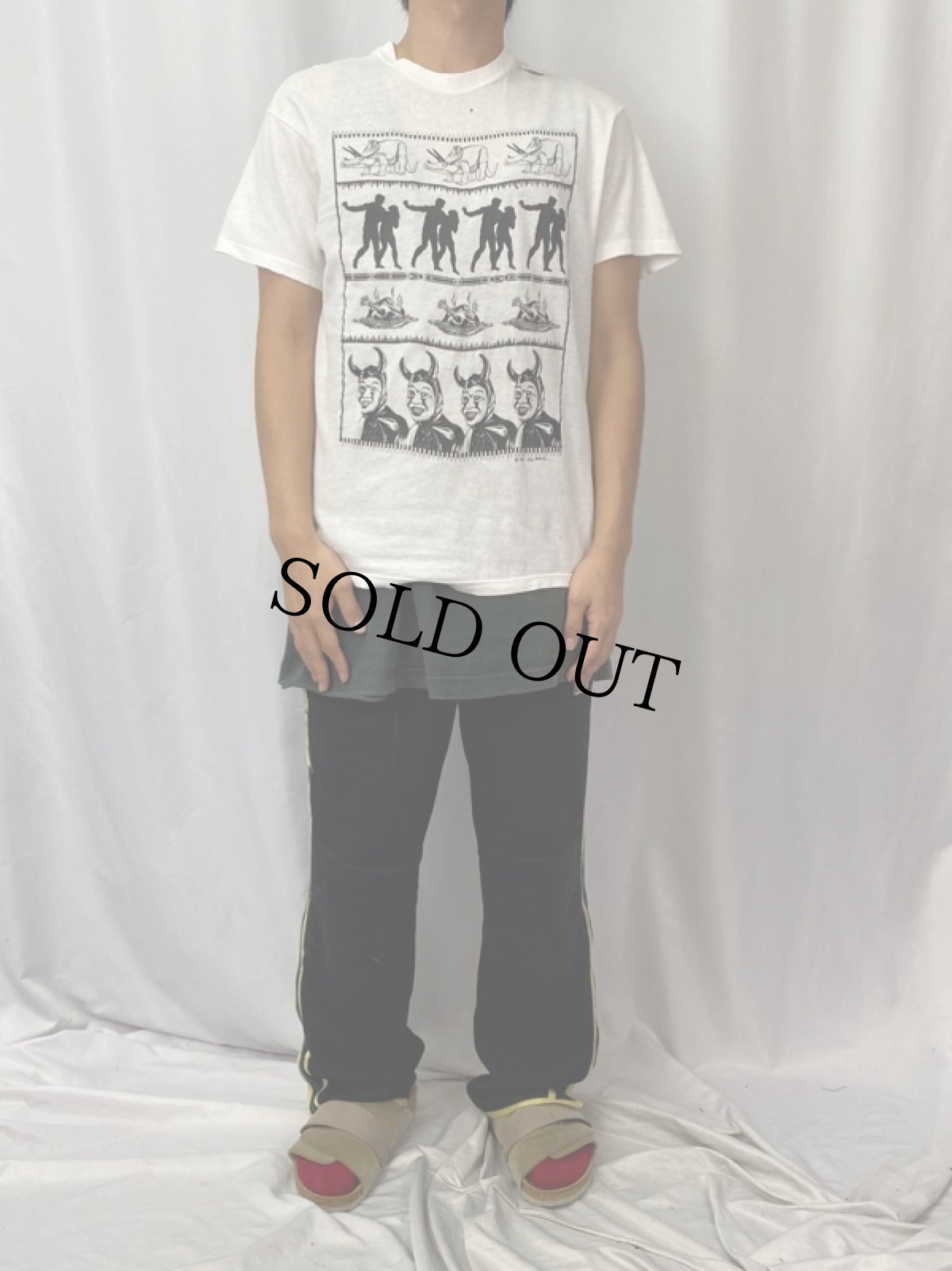 画像2: 80's Ken Brown USA製 アートプリントTシャツ L (2)