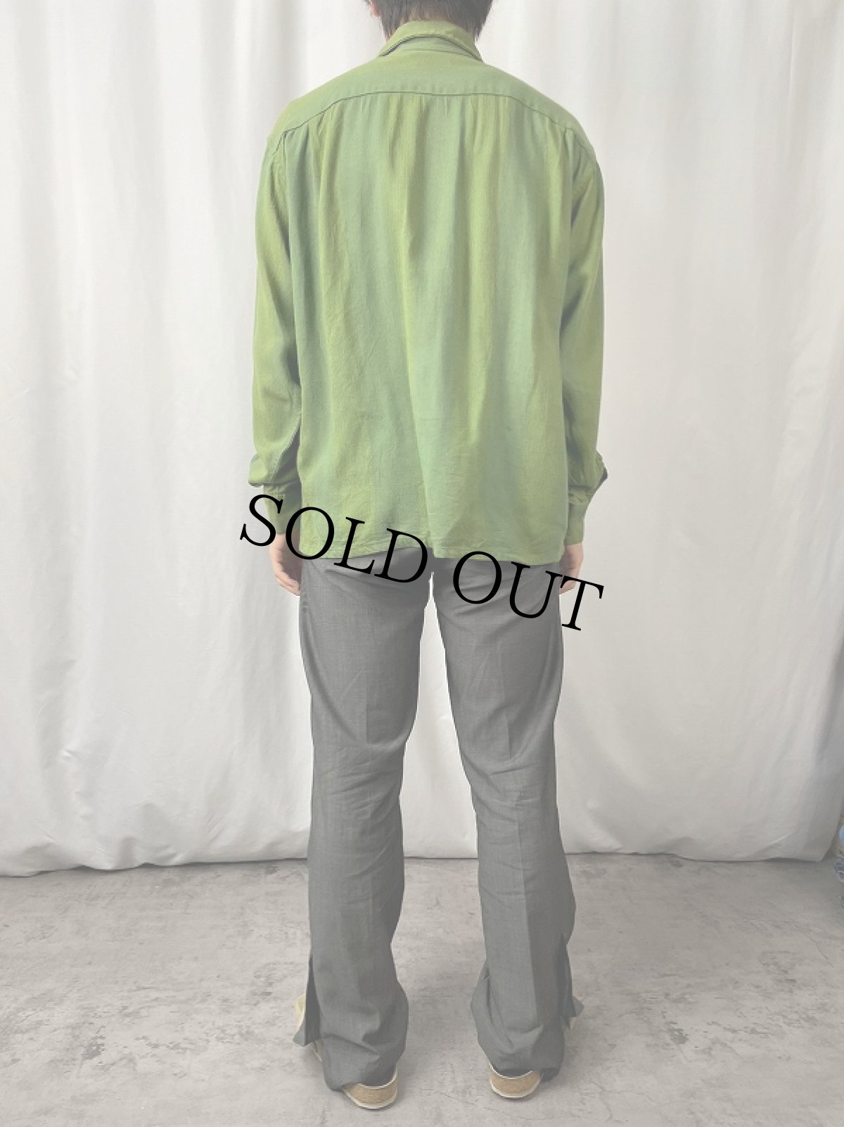 画像3: 70's TREVELLA USA製 ストライプ柄 レーヨン×アセテートシャツ XL (3)