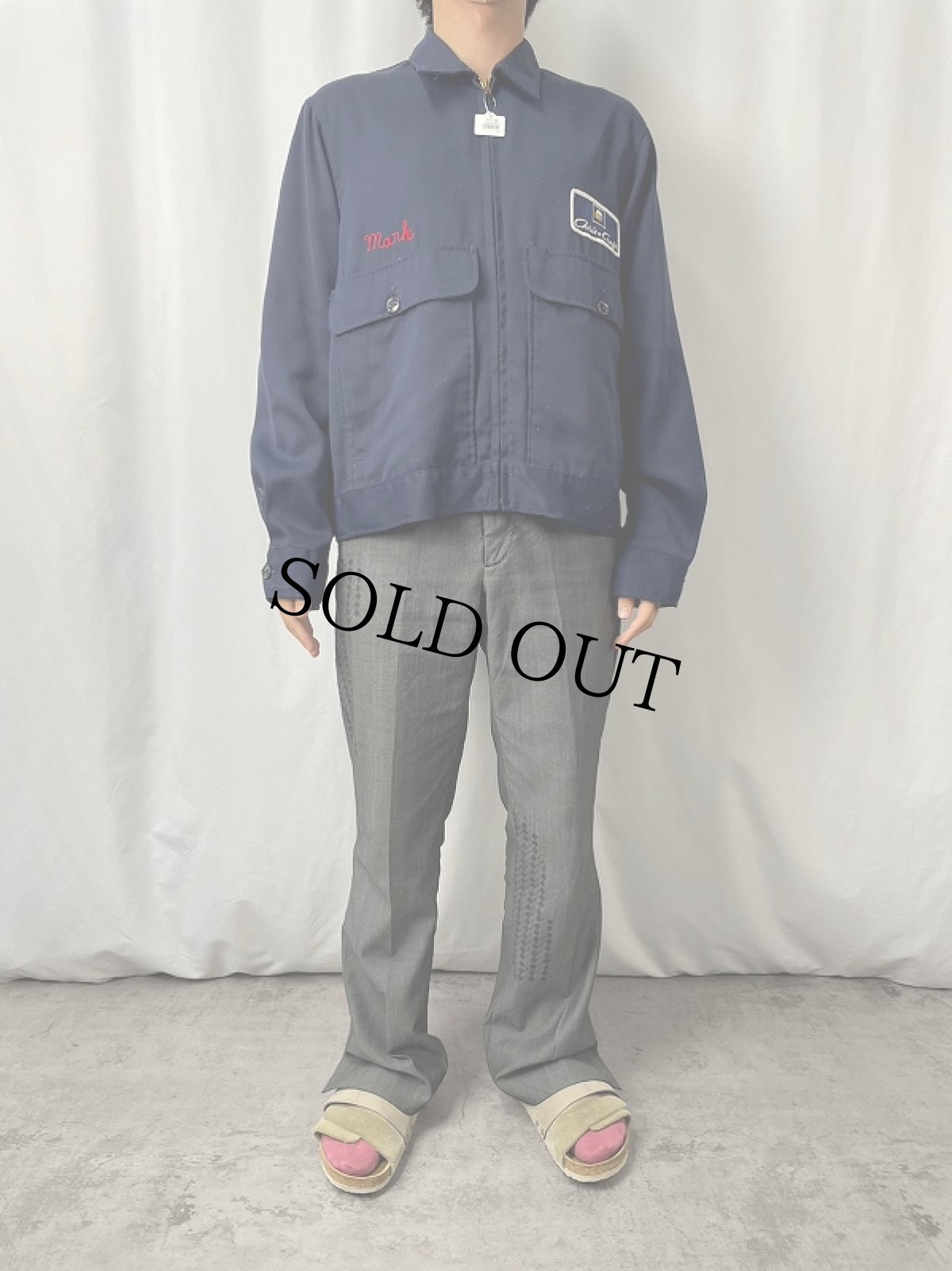 画像2: 70's TOPP MASTER チェーン刺繍 ワークジャケット size40 (2)