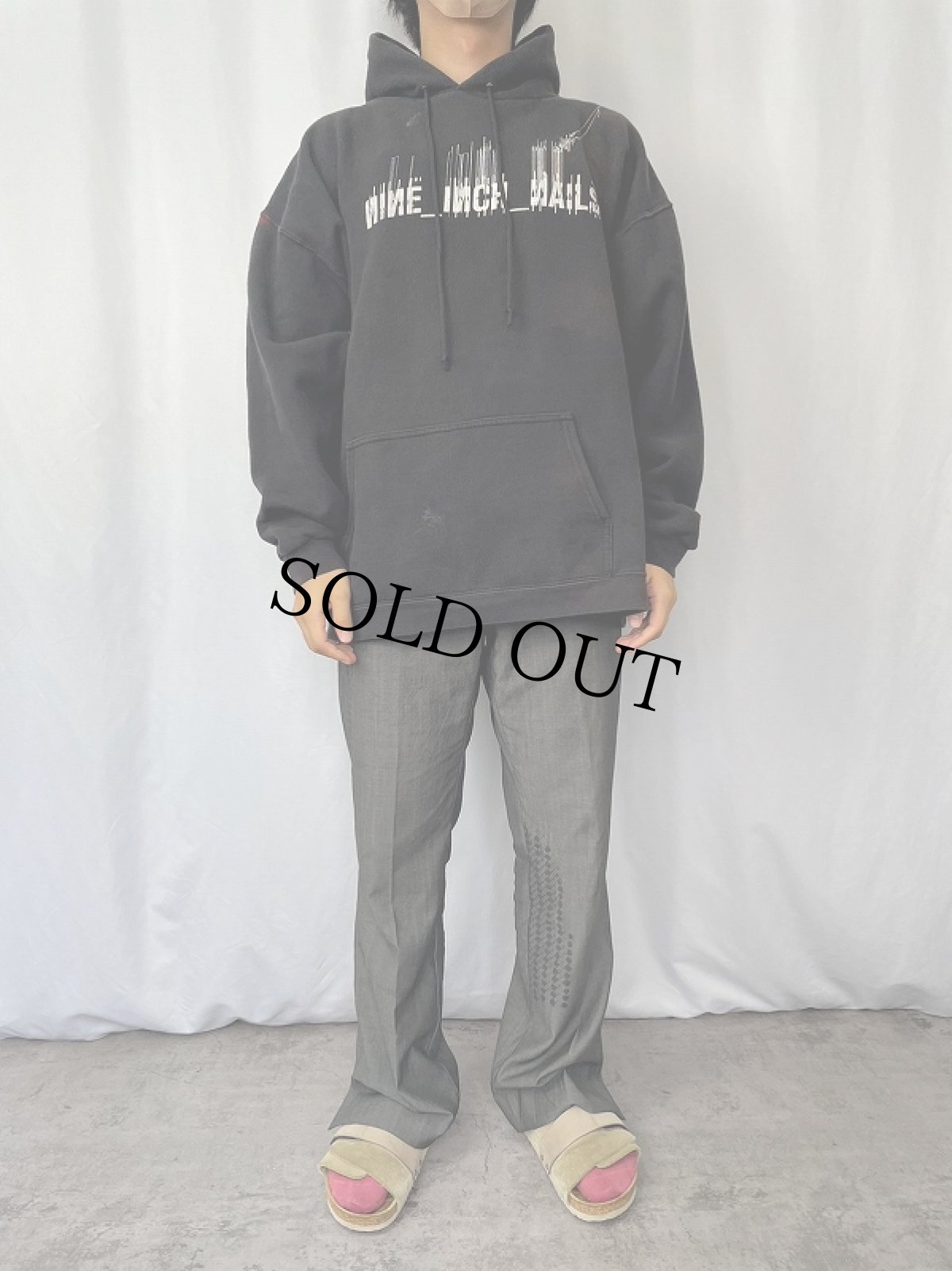 画像2: 2005 NINE INCH NAILS ロックバンドプリントスウェットフーディー XL (2)