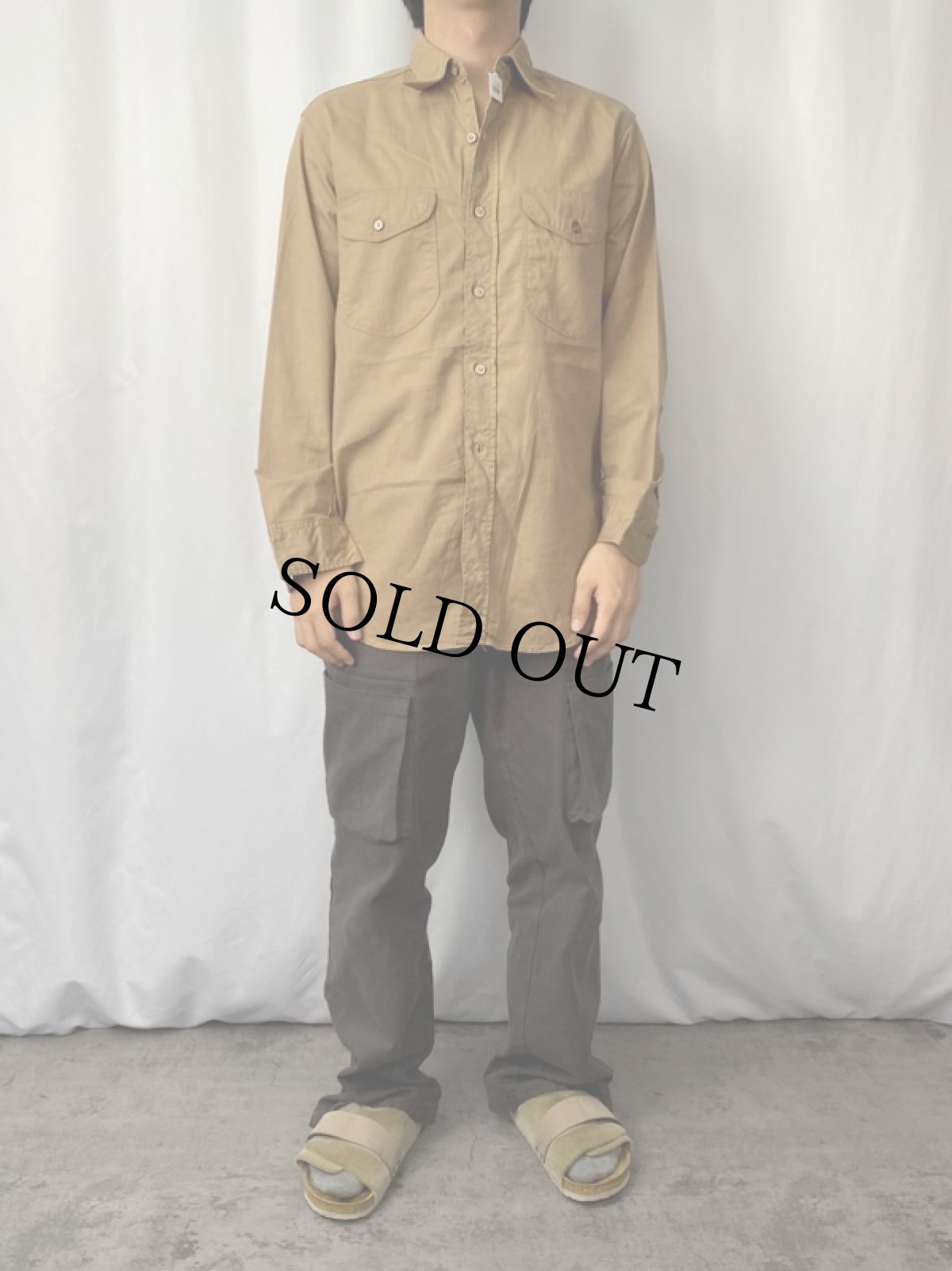 画像2: 40's Lee マチ付き コットンポプリンワークシャツ 15 (2)