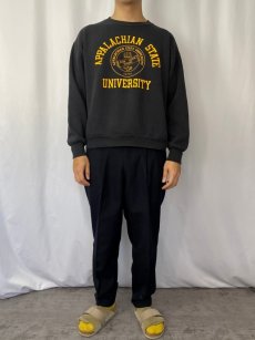 画像2: 90's USA製 "APPALACHIAN STATE UNIVERSITY" カレッジプリントスウェット BLACK XL (2)