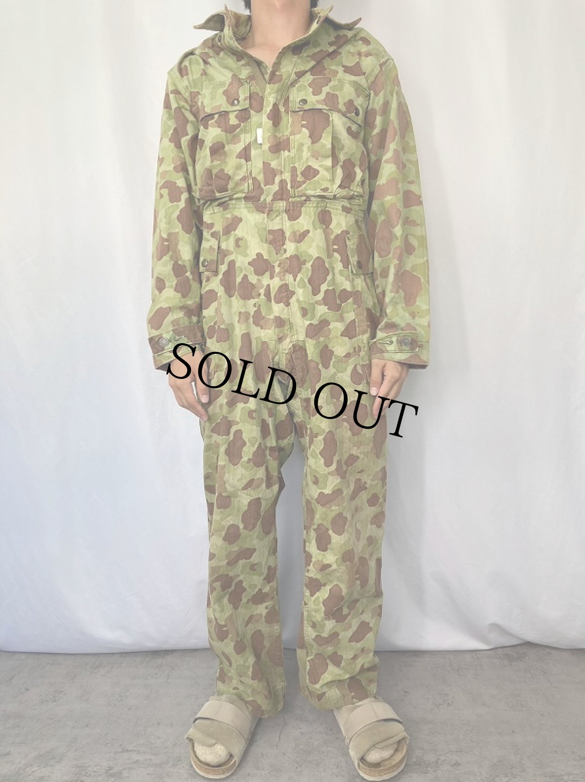 画像2: 40's USMC 13スター M-42 ダックハンターカモ HBTオールインワン SIZE36R (2)