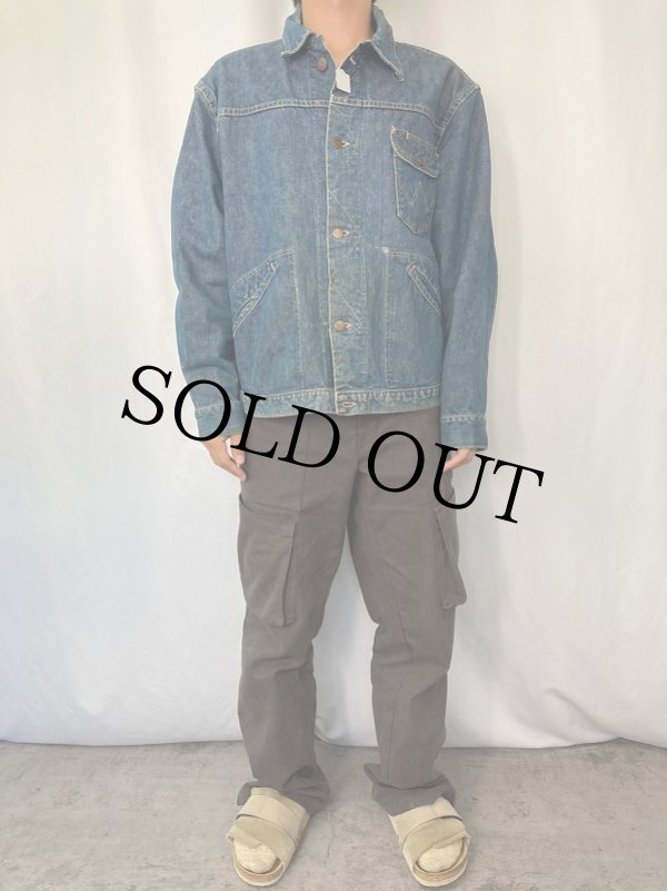 Wrangler 60susa製　デニムジャケット 60s Wrangler 11mj デニムジャケット カットオフ バックプリント 縦