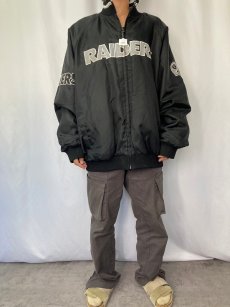 画像4: RAIDERS NFLチームロゴ刺繍　リバーシブルナイロンジャケット XL (4)