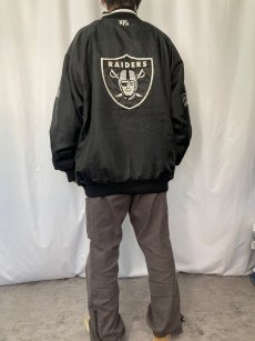 画像5: RAIDERS NFLチームロゴ刺繍　リバーシブルナイロンジャケット XL (5)