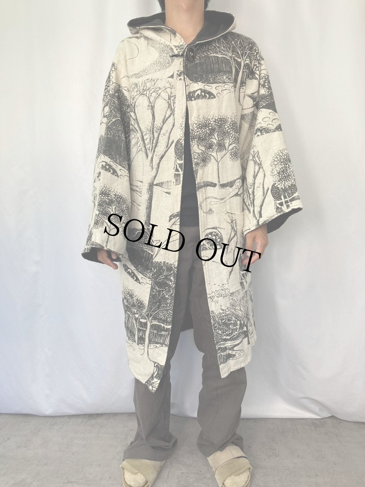 画像3: tribe NEPAL製 総柄デザイン リバーシブル フードコート S (3)