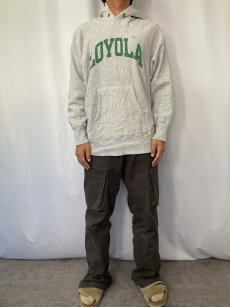 画像2: 80's Champion REVERSE WEAVE USA製 "LOYOLA" 染み込みプリント スウェットフーディー M (2)