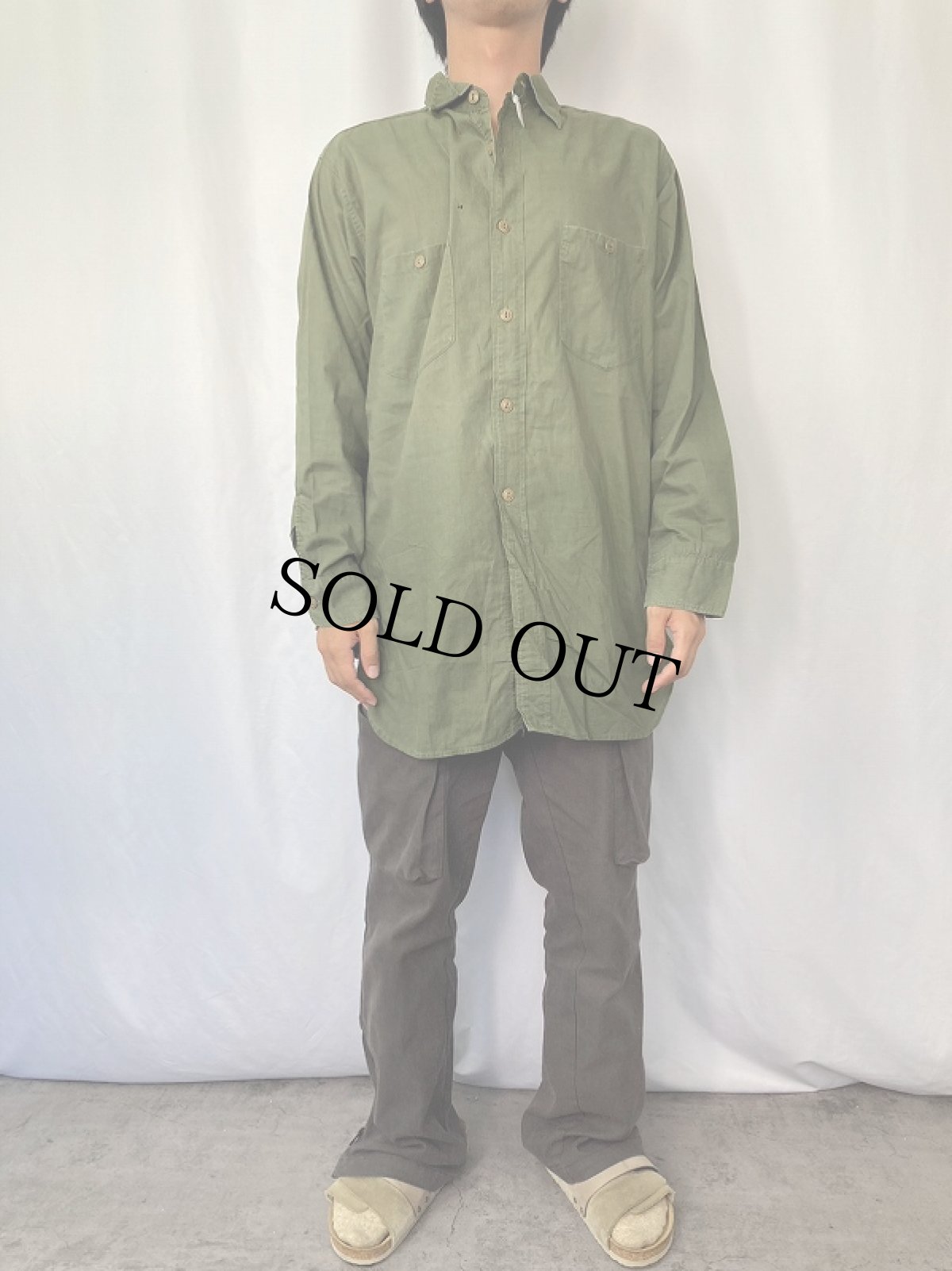 画像2: 40's U.S.NAVY N-3 コットンポプリン ユーティリティシャツ (2)