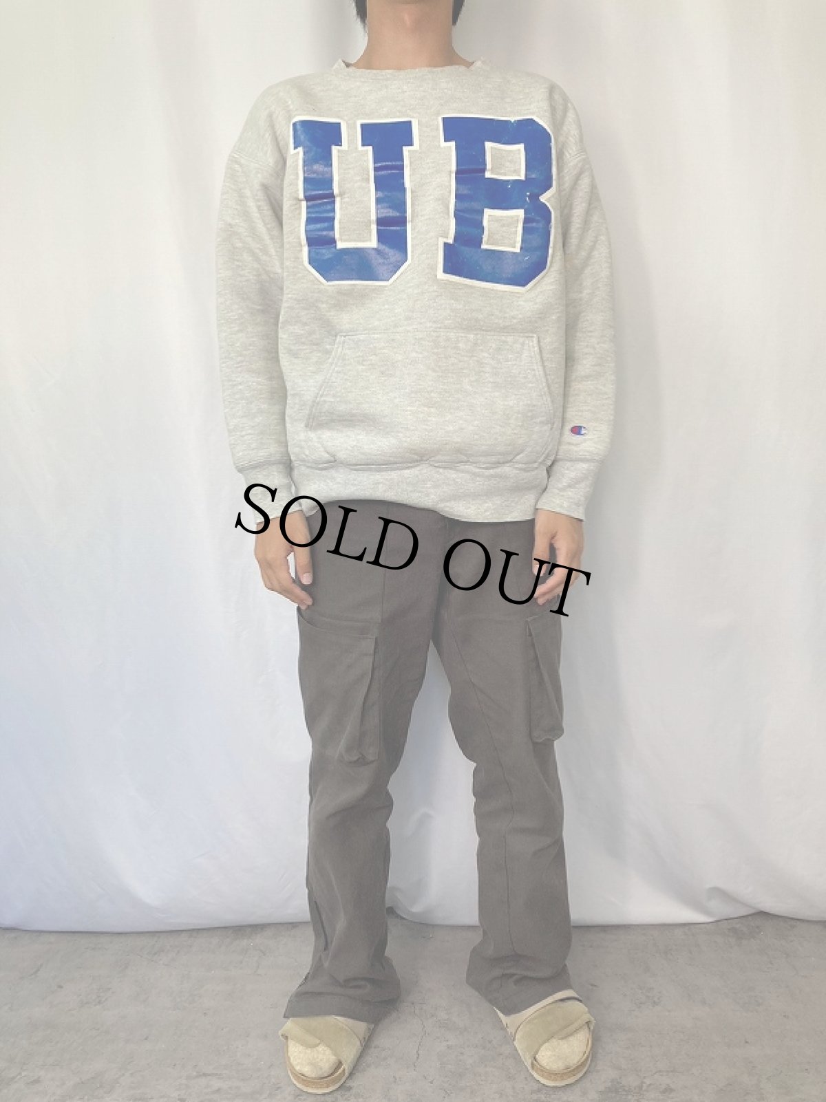 画像2: 80's Champion REVERSE WEAVE トリコタグ USA製 "UB" ダブルフェイス プリントスウェット L (2)