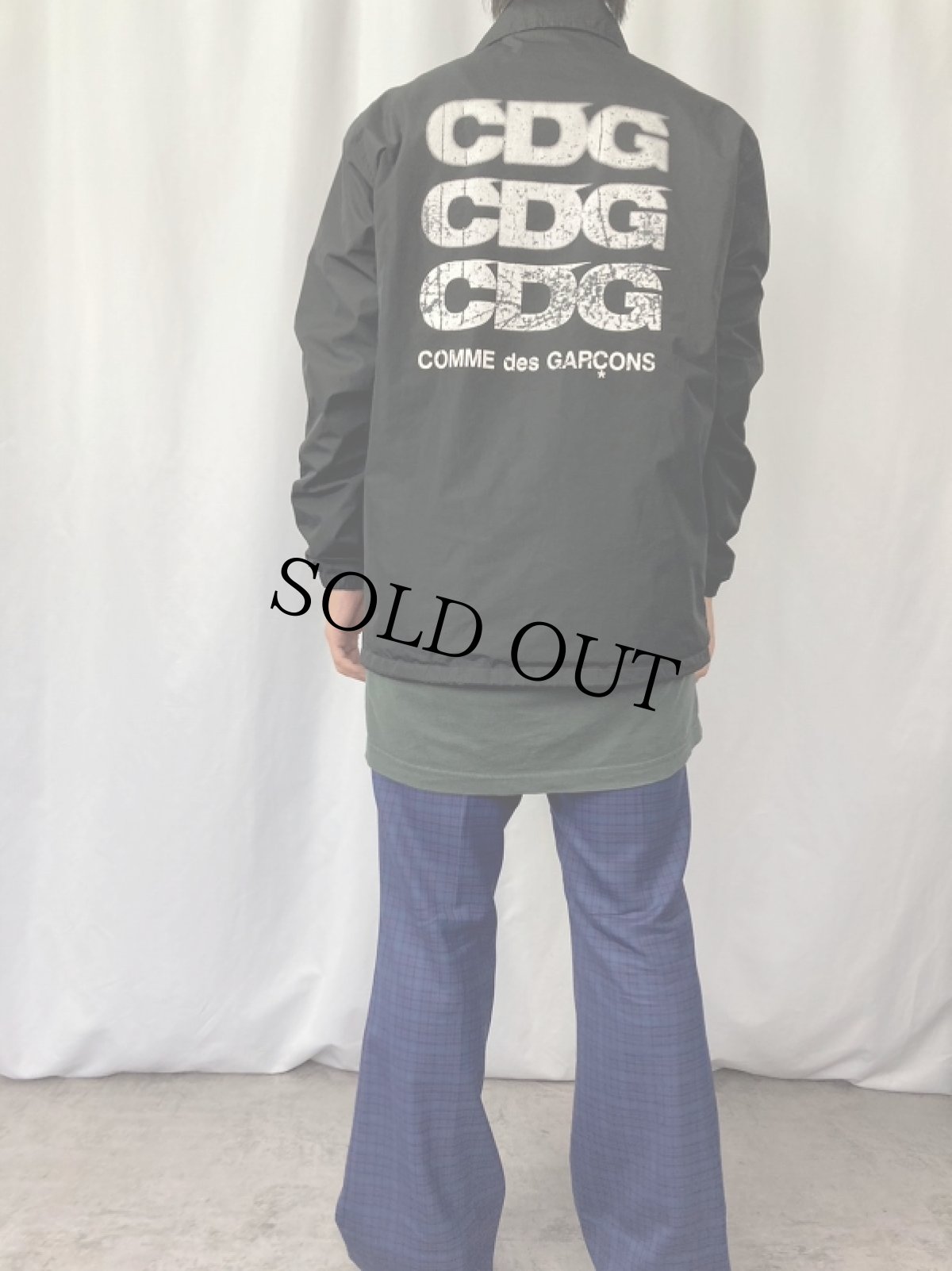 画像3: GOOD DESIGN SHOP COMME des GARCONS "CDG" ロゴプリントコーチジャケット BLACK XL (3)