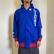 画像2: 【SALE】 BETLIN MFG CO. "LIONS" フード付き プリントナイロンジャケット XL (2)