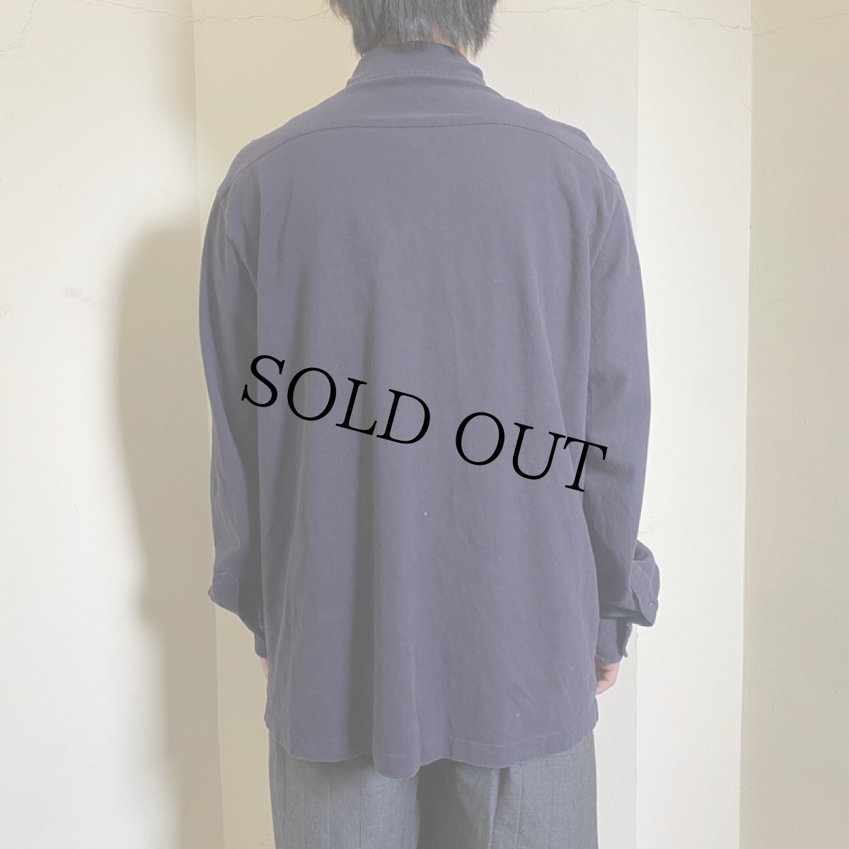 画像3: POLO Ralph Lauren コットン無地シャツ NAVY L (3)