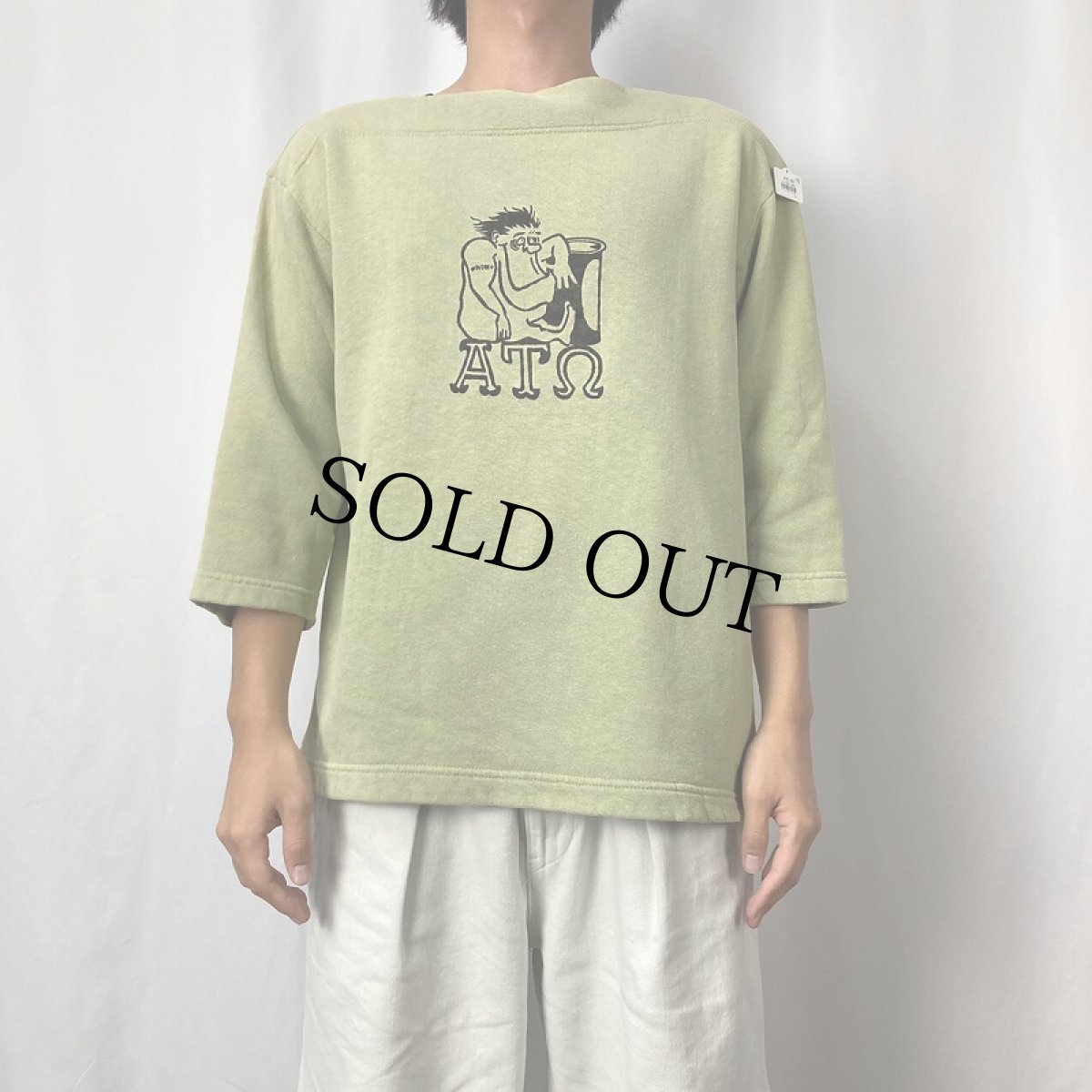 画像2: 60's モンスター フロッキープリント ボートネックスウェット (2)