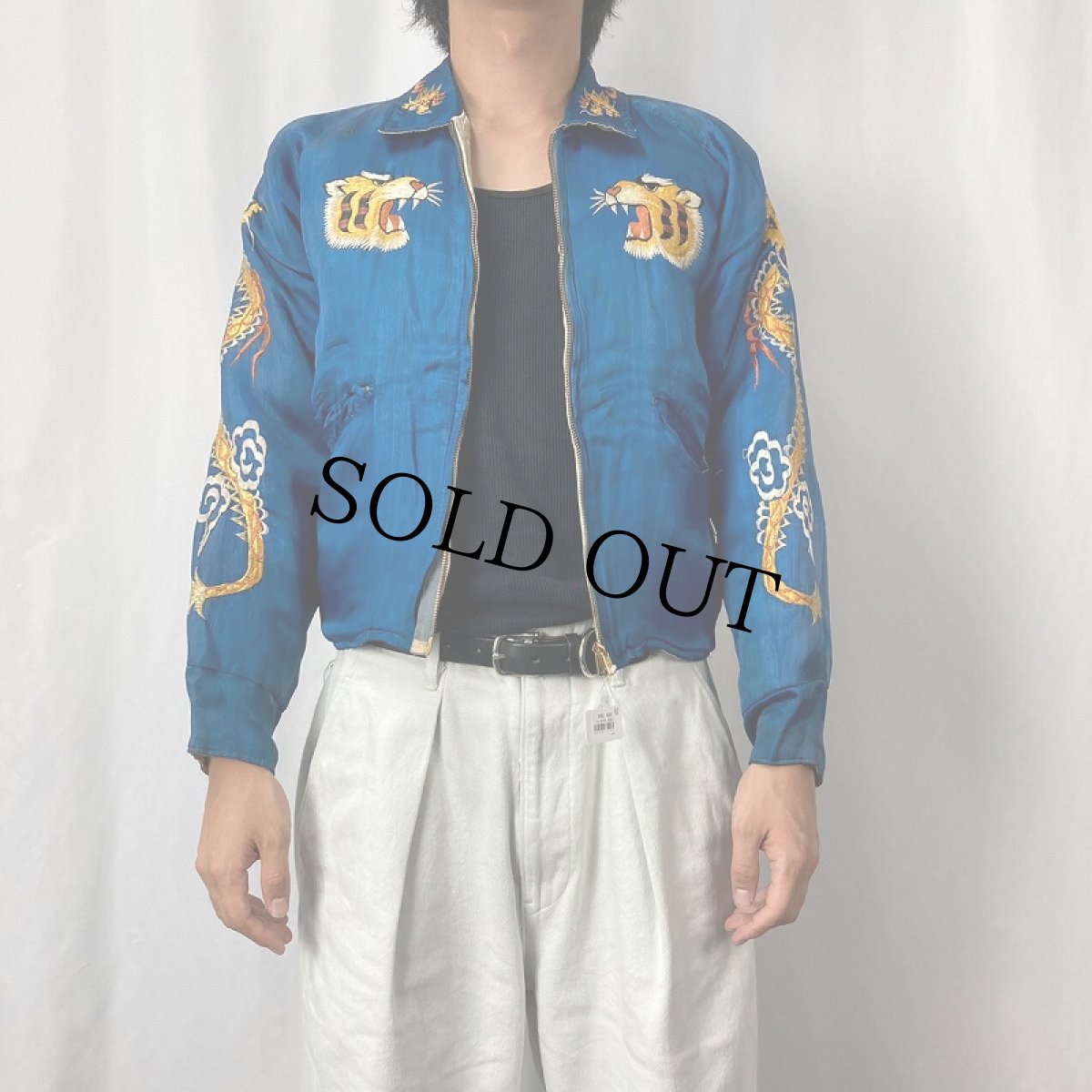 画像5: 50's "OKINAWA×虎×龍" サテンスカジャン (5)