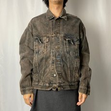 画像2: 80's Levi's 70507-0281 USA製 後染め デニムジャケット BROWN L (2)