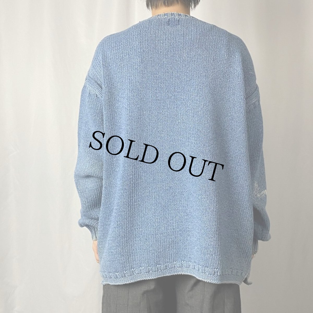 画像3: 90's GAP USA製 インディゴガンジーニットセーター L (3)